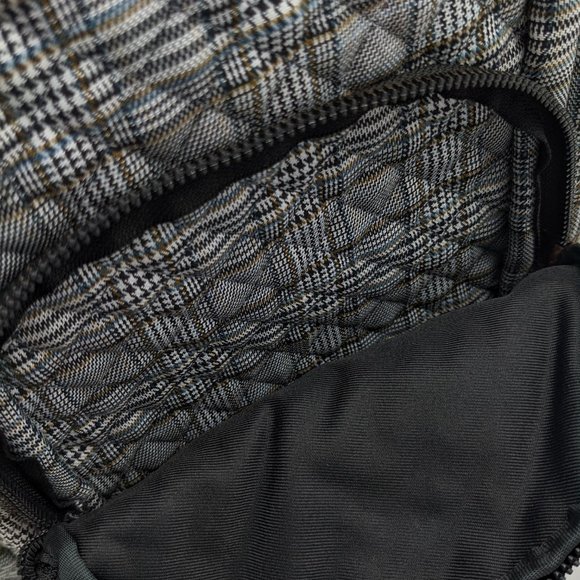 NATURALIZER quilted British Plaid Tech fabric women's backpack -Black/White - Picture 5 of 8